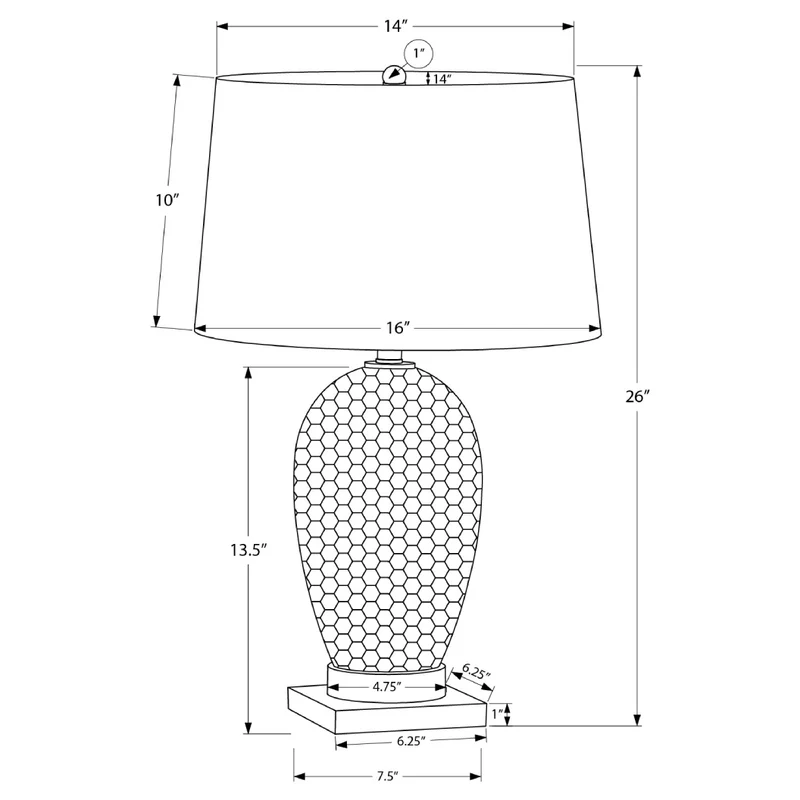Lampe de table en céramique blanche et dorée 26 po - I 9610