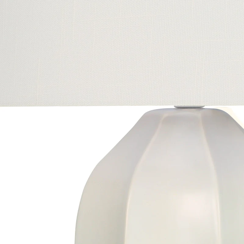 Lampe de table en céramique crème lisse 27 po - I 9731