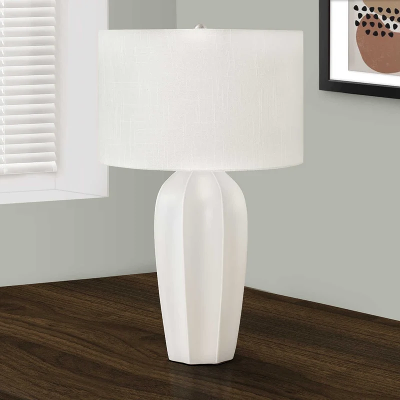 Lampe de table en céramique crème lisse 27 po - I 9731
