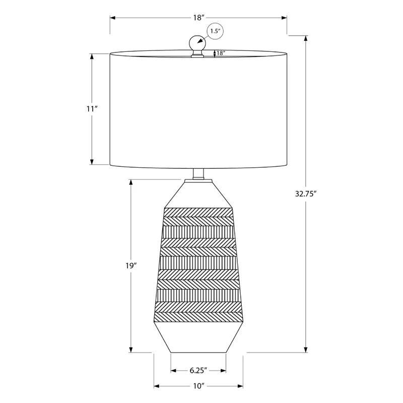 Lampe de table en céramique crème texturée 33 po - I 9613