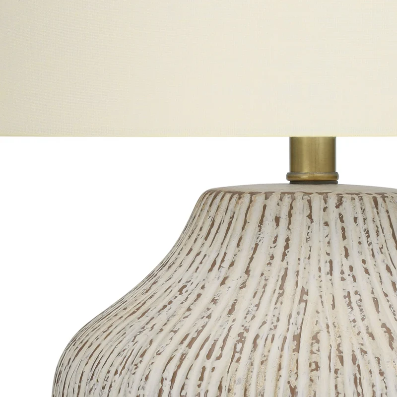 Lampe de table en céramique crème texturée 26 po - I 9719