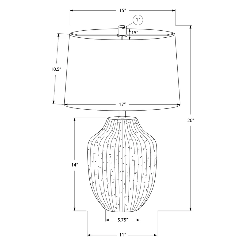 Lampe de table en céramique crème texturée 26 po - I 9719