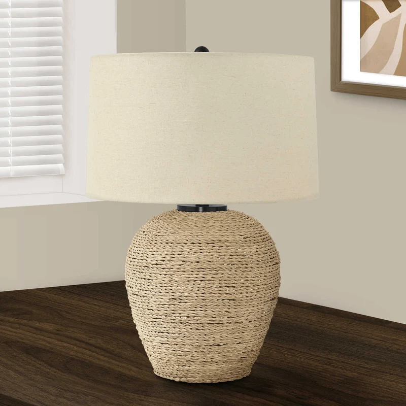 Lampe de table en rotin naturel tressé 25 po - I 9713
