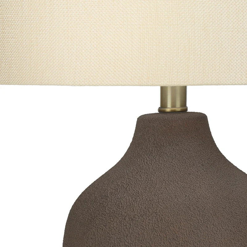 Lampe de table en céramique grise texturée 27 po - I 9709