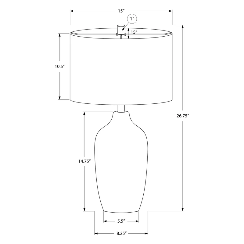 Lampe de table en céramique grise texturée 27 po - I 9709