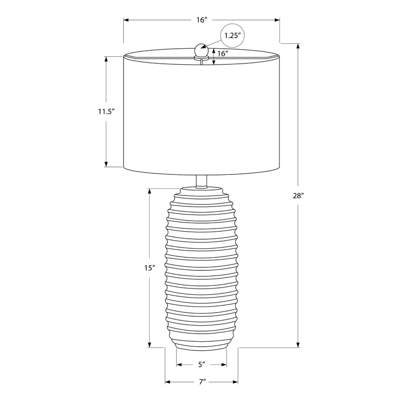 Lampe de table en résine crème texturée 28 po - I 9742