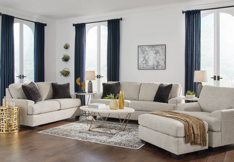 Ottoman en tissu beige pâle - Vayda