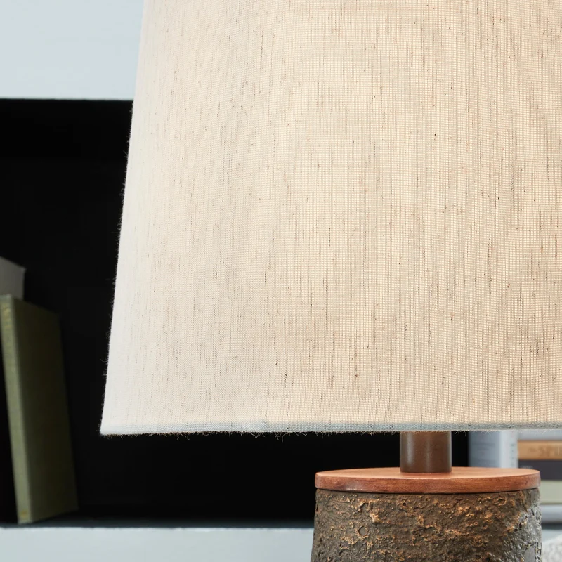 Ensemble de 2 lampes de table en bois et métal bronze 24 po. - Chaston