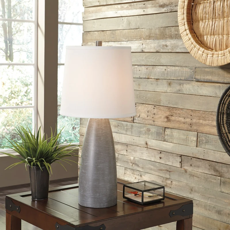 Ensemble de 2 lampes de table en résine grise 28 po. - Shavontea