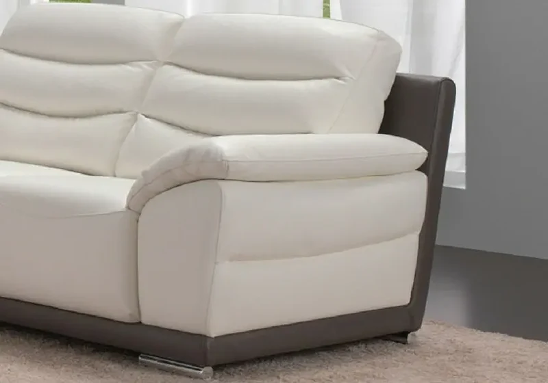 Canapé en cuir design crème - Blanco