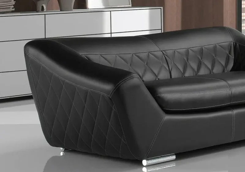 Canapé en cuir noir design - Michelange