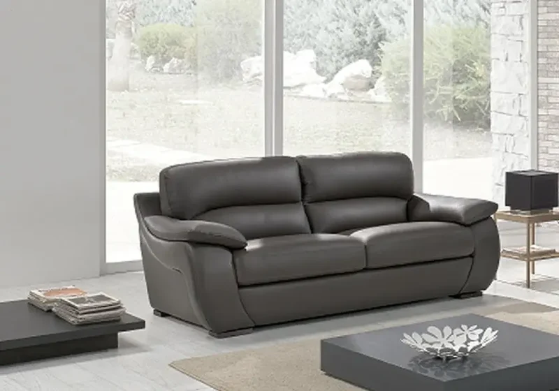 Canapé en cuir gris design - Catharina