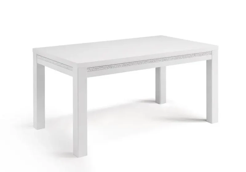 Salle à manger laqué blanc led ROMA Crome