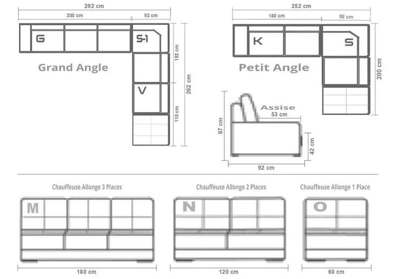 Canapé d'angle en cuir noir convertible - Alexie