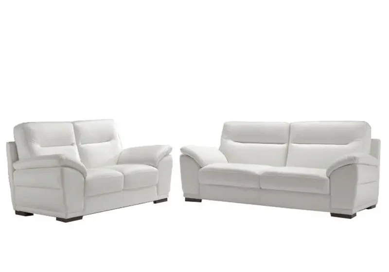 Canapé en cuir design blanc - Calino