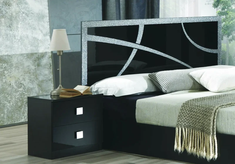Chambre complète noir argenté MILANO