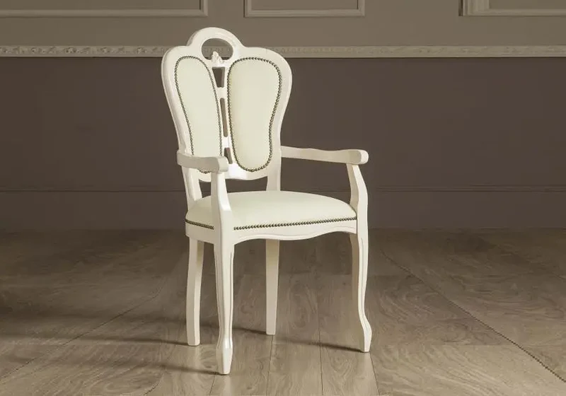 Chaise-fauteuil laqué beige GRETA (Lot de 2)
