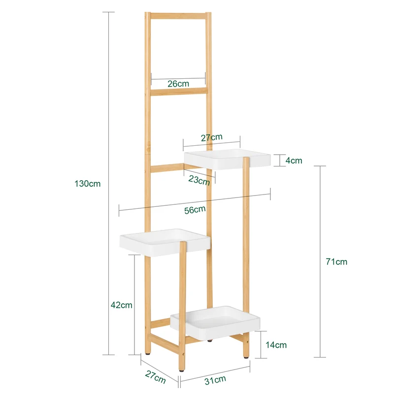 SoBuy STR13-WN Étagère à Fleurs Support de Pots de Fleurs Porte Plante en Bambou à 5 niveaux