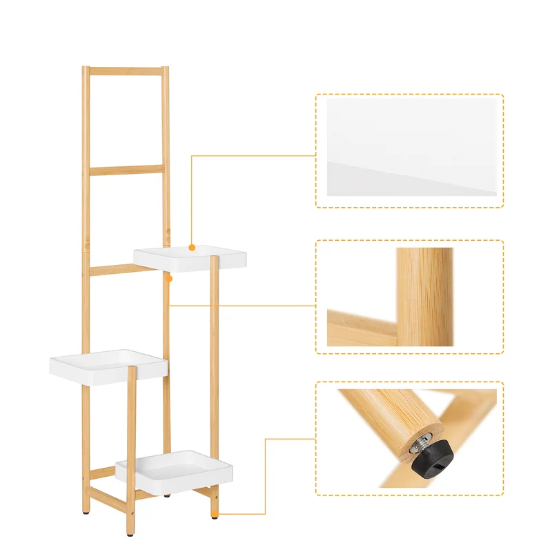 SoBuy STR13-WN Étagère à Fleurs Support de Pots de Fleurs Porte Plante en Bambou à 5 niveaux