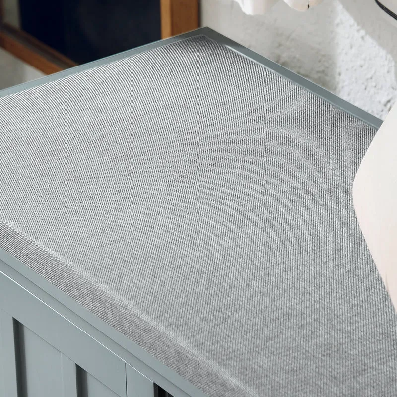 SoBuy FSR173-HG Banc de Rangement à Chaussures, Meuble à Chaussures, Meuble Bas avec 1 Coussin Rembourré, 1 Paniers et 2 Portes