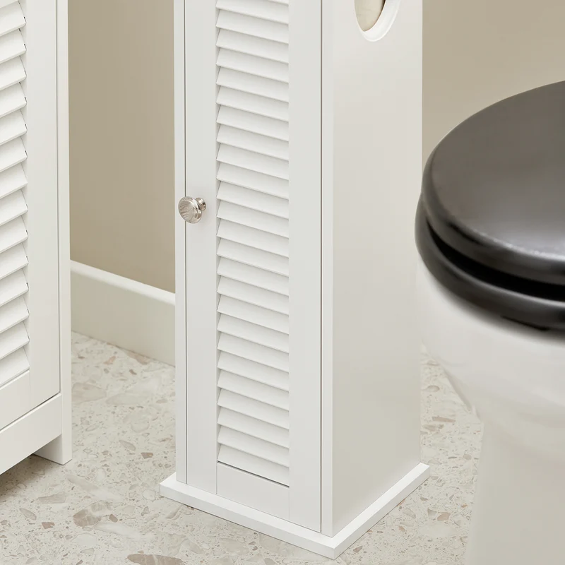 SoBuy BZR49-W Support Papier Toilette Armoire Porte-Papier Toilette Porte Brosse WC