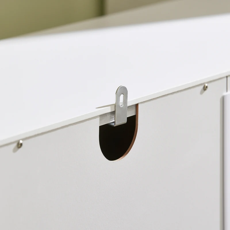 SoBuy FSR114-W Armoire à Chaussures 2 Abattants, 1 Porte et 1 Compartiment Ouvert pour Entrée Couloir – Blanc