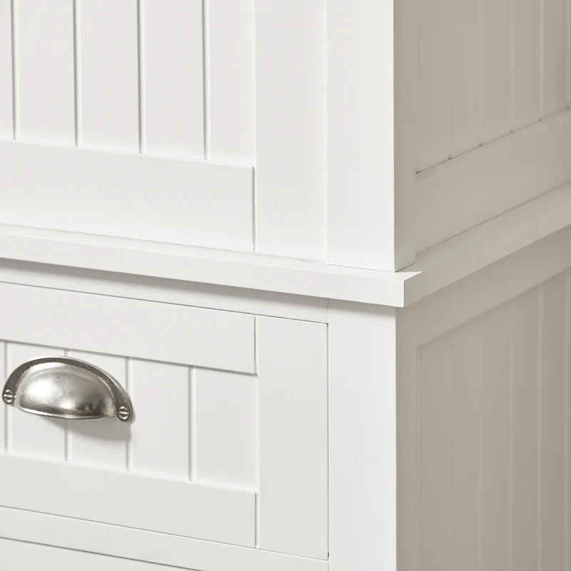 SoBuy FSB44-W Armoire de Cuisine, Buffet Placard avec 4 Portes, 1 tiroir et étagères réglables