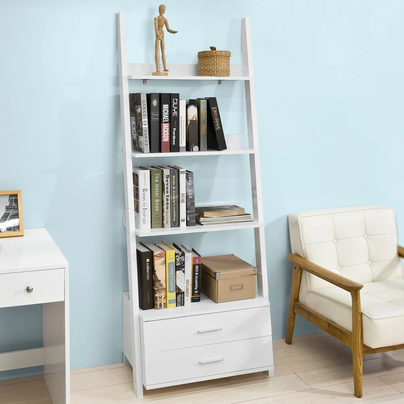 sebuyfr.comG230-W Etagère Style échelle Bibliothèque Murale de 3 Niveaux