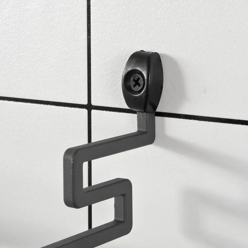 sebuyfr.comG173-W Etagère Design murale avec 5 crochets mobiles, Cuisine Salle de Bain