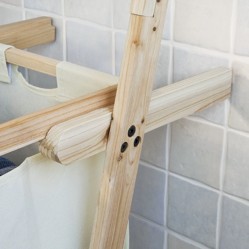 SoBuy FRG160-N Étagère murale style échelle avec 1 Panier à linge amovible