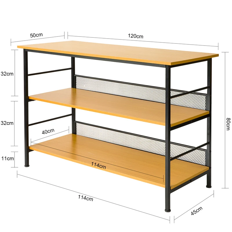 SoBuy FSB27-DN Table de Cuisine Meuble de Rangement Cuisine Buffet Table Console avec 2 étagères de Rangement