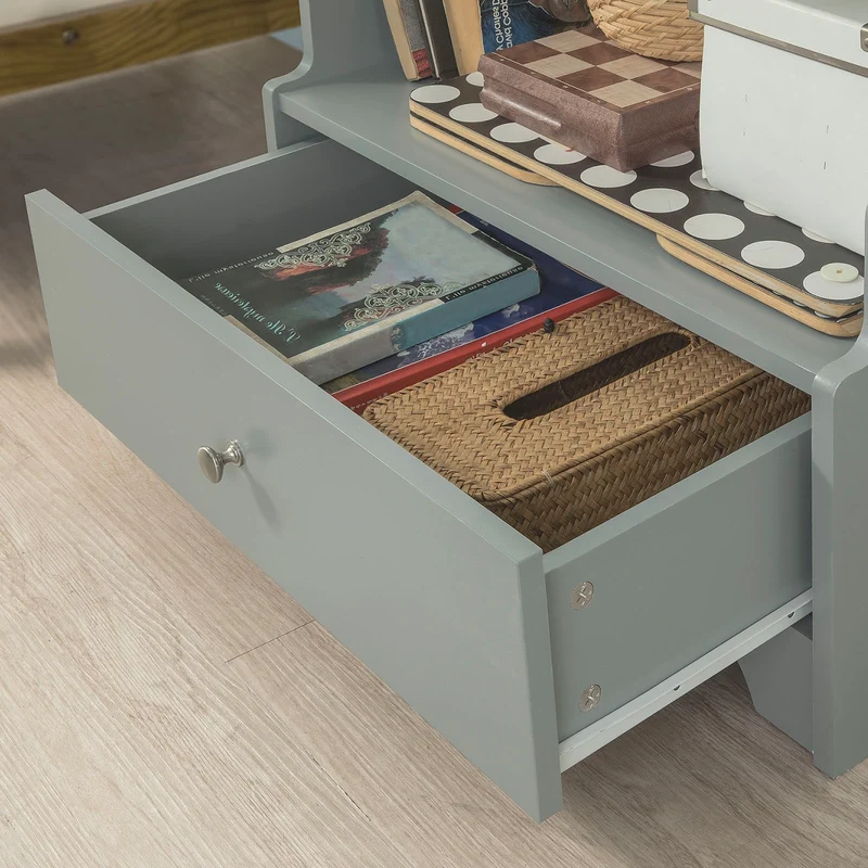 SoBuy FSB13-HG Meuble de Rangement Table de Chevet Étagère Style Échelle– Gris