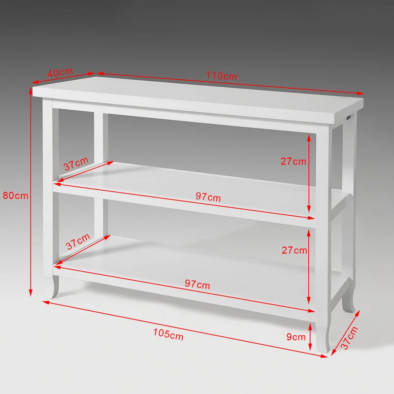 SoBuy FSB06-W Table Console table d’appoint 2 étagères, Blanc