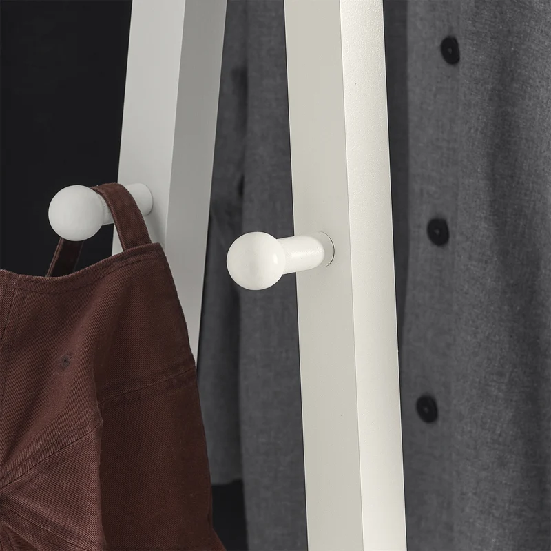 SoBuy FRG59-W Porte-Vêtement en Bois Penderie à Vêtement Porte-Manteau avec Deux Étagères