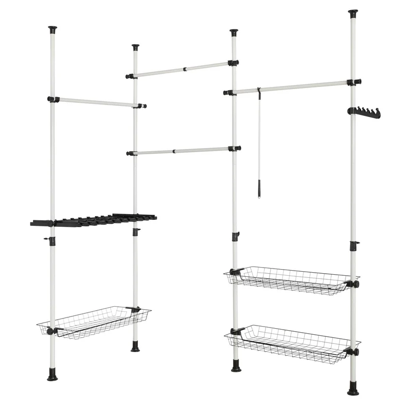 sebuyfr.comG38 Télescopique Garde-Robe , Portant de vêtement penderie largeur, hauteur variables
