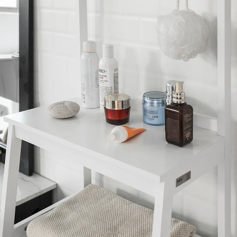 SoBuy FRG279-W Étagère de Rangement style Échelle Meuble Colonne Salle de Bain Entrée