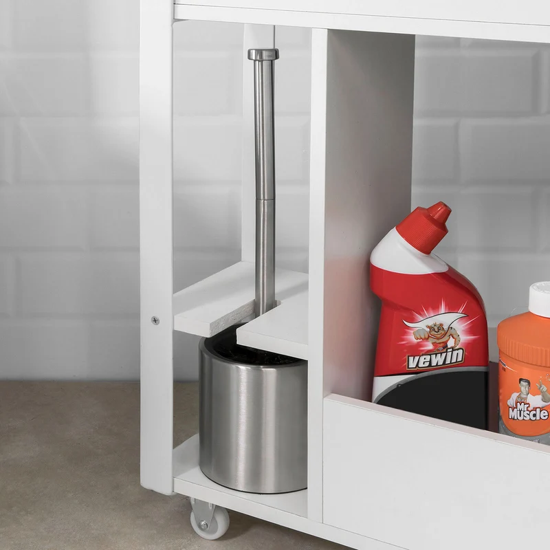 sobuyes.shopG270-W Meuble de Rangement Salle de Bain Support Papier Toilette Meuble WC