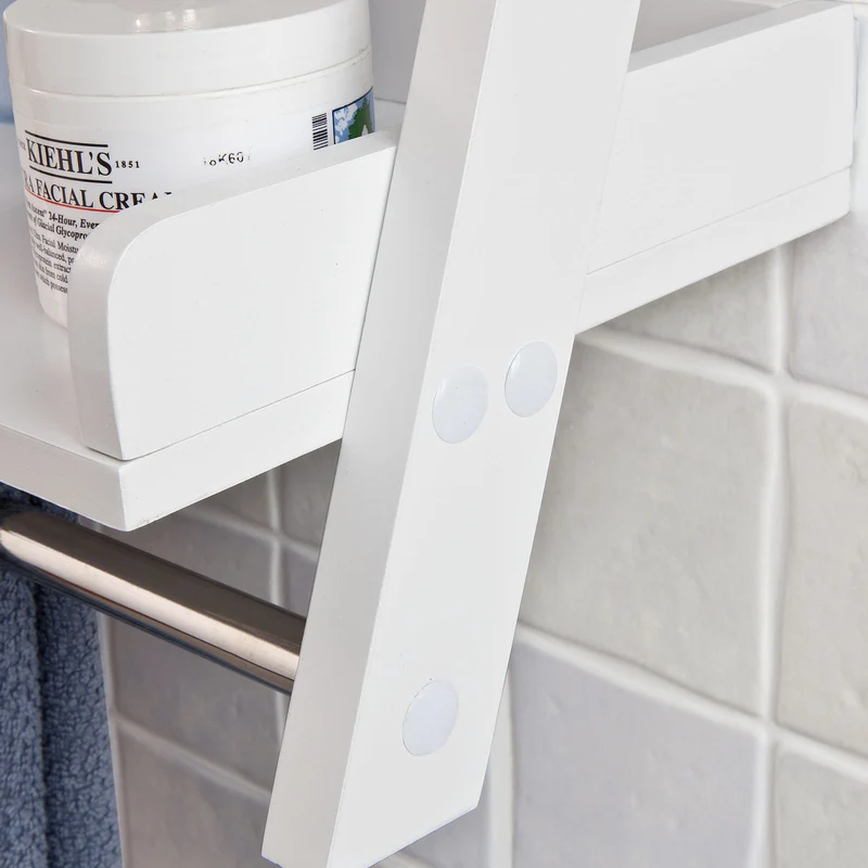 sebuyfr.comG117-W Etagère murale Porte-serviettes salle de bain toilettes avec 2 tablettes