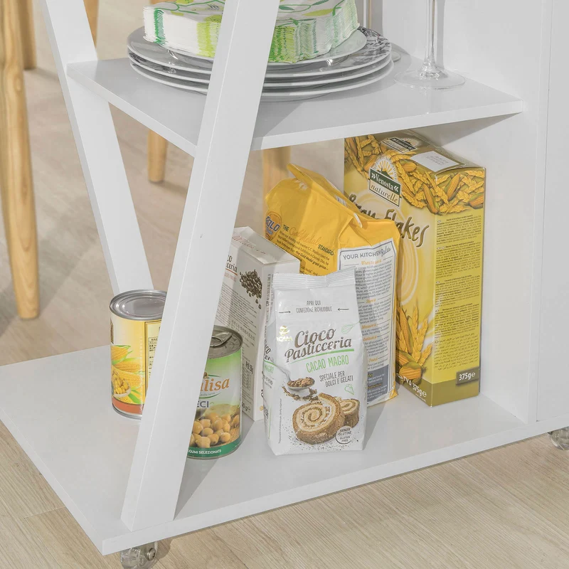 SoBuy FKW77-W Chariot de Service Desserte de Cuisine à roulettes Rangement