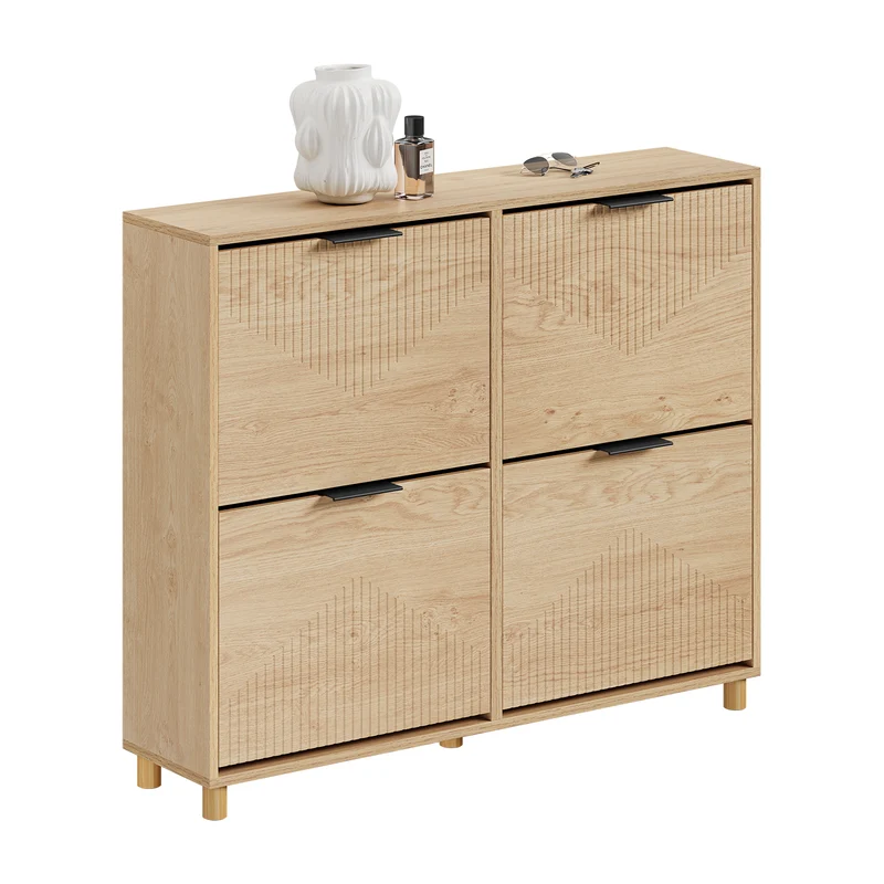 SoBuy FSR214-N Meuble à Chaussures Compact 24 cm de Profondeur – Naturel