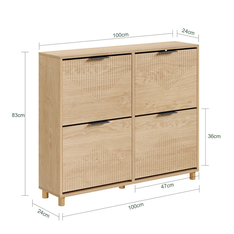 SoBuy FSR214-N Meuble à Chaussures Compact 24 cm de Profondeur – Naturel