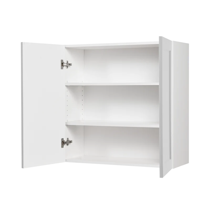 Cabinet de Haut - 2 Portes - 33 po de large x 36 po de hauteur - Polymère Shaker Gris