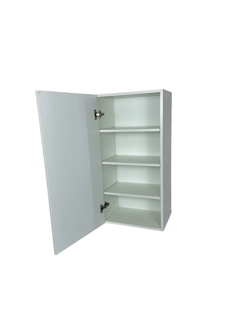 Cabinet de Haut - 1 Porte - 15 po de large x 36 po de hauteur - Mélamine Laquée Blanche