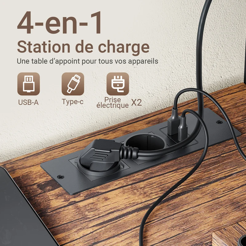 SoBuy FSB105-E-N Console Étroite 180 × 20 × 100 cm avec USB, USB-C et 2 Prises – Montage Droit ou Angle, Noir