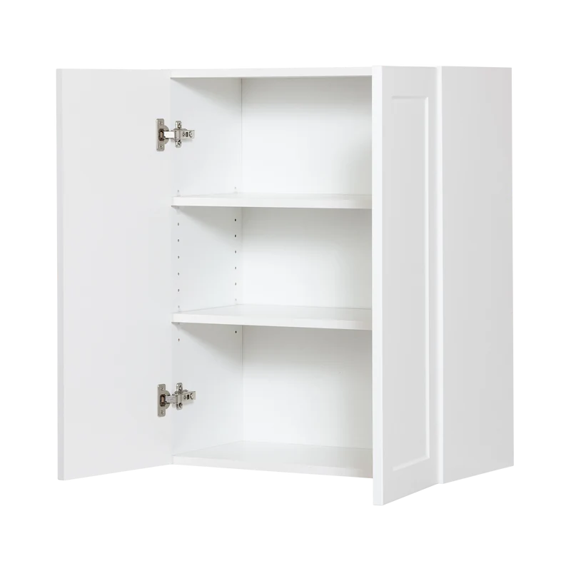 Cabinet de Haut - 2 Portes - 24 po de large x 36 po de hauteur - Polymère Blanc Shaker