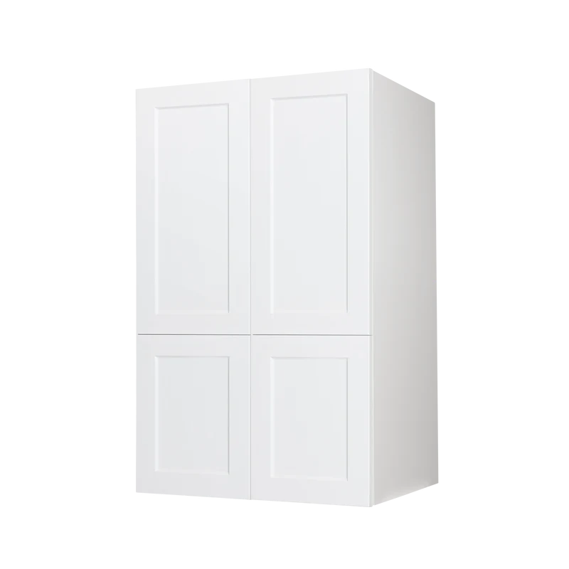 Cabinet de Haut Garde-Manger - 4 Portes - 24 po de large x 55 po de hauteur - Polymère Blanc Shaker