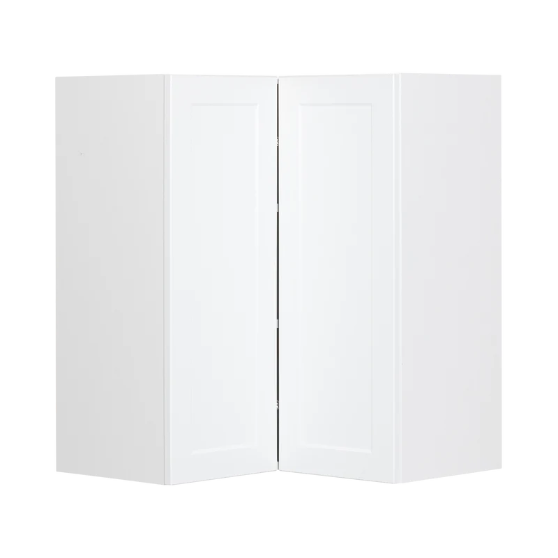 Cabinet de Haut Coin - 2 Portes - 24 po de large x 36 po de hauteur - Polymère Blanc Shaker