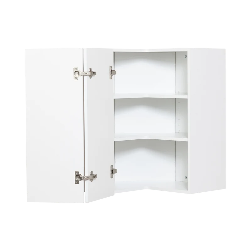Cabinet de Haut Coin - 2 Portes - 24 po de large x 36 po de hauteur - Polymère Blanc Shaker