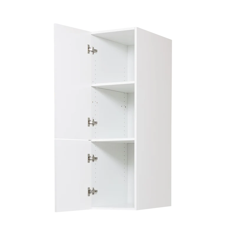 Cabinet de Haut Garde-Manger - 2 Portes - 15 po de large x 55 po de hauteur - Polymère Blanc Shaker
