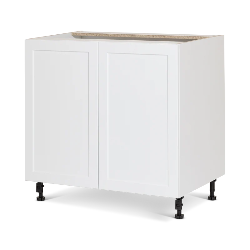 Cabinet de Bas Coin Mort - 1 Portes - 36 pouces de large - Polymère Blanc Shaker